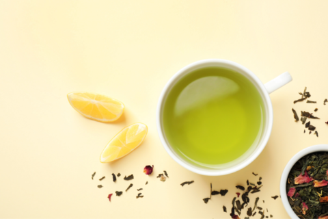 Japanese Green Tea and lemon
